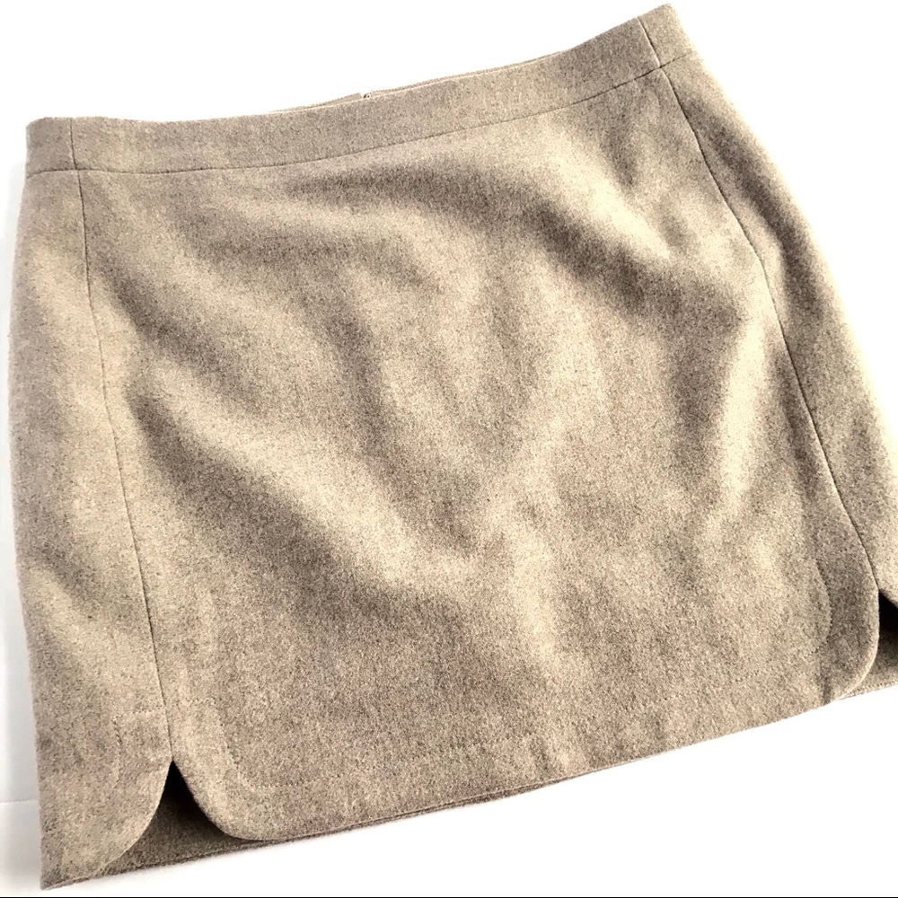 J. Crew Mini Skirt Wool Blend 6 Cream